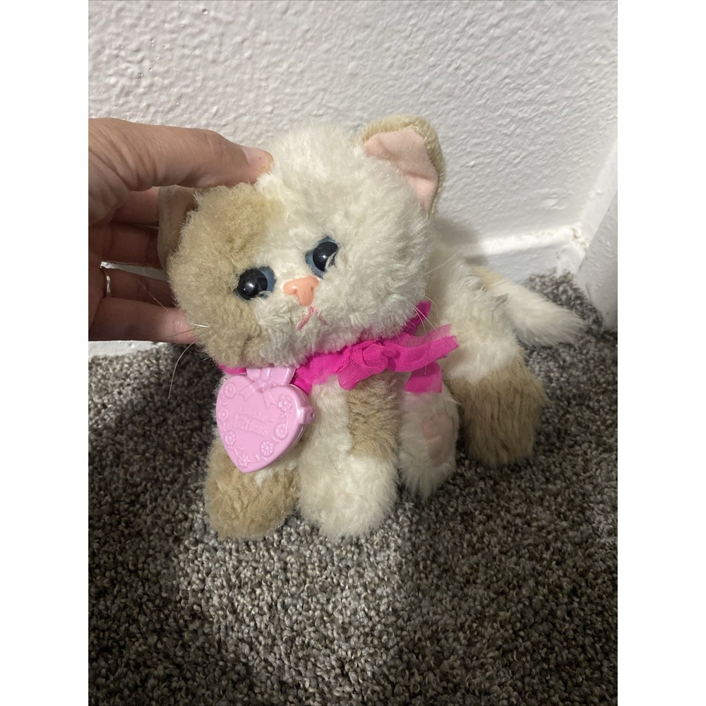 Vintage Tyco 1992 Kitty Kitty Kittens Tan Off White Split Color Purring Locket